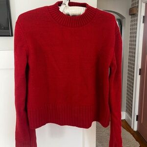 VEUC Reformation red crew neck cotton knit sweater- S